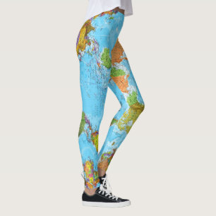 Leggings Carte du monde. Les légumineuses scolaires. Mème D