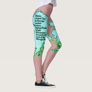 Leggings Carte et faits de l'Alaska