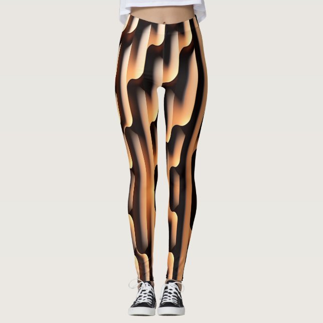 Leggings Carte paramétrique 3D Motif moderne (Devant)