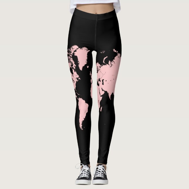 Leggings Carte rose et noire (Devant)