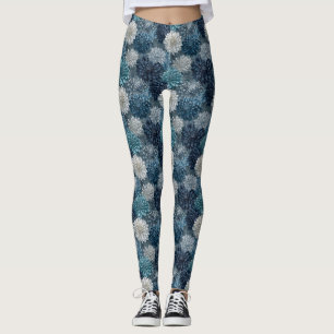 Leggings Cartes Argentées Cardio Dahlias Cadeaux de Luxe de