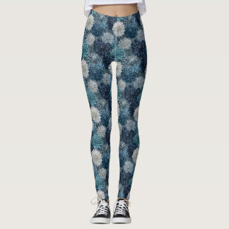 Leggings Cartes Argentées Cardio Dahlias Cadeaux de Luxe de