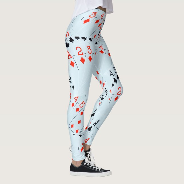 Leggings Cartes De Poker Diamonds Et Clubs, Dames Leggings. (Droite)