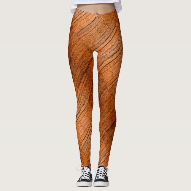 Leggings Cartes en bois rustique Art échantillonné Photo (Devant)