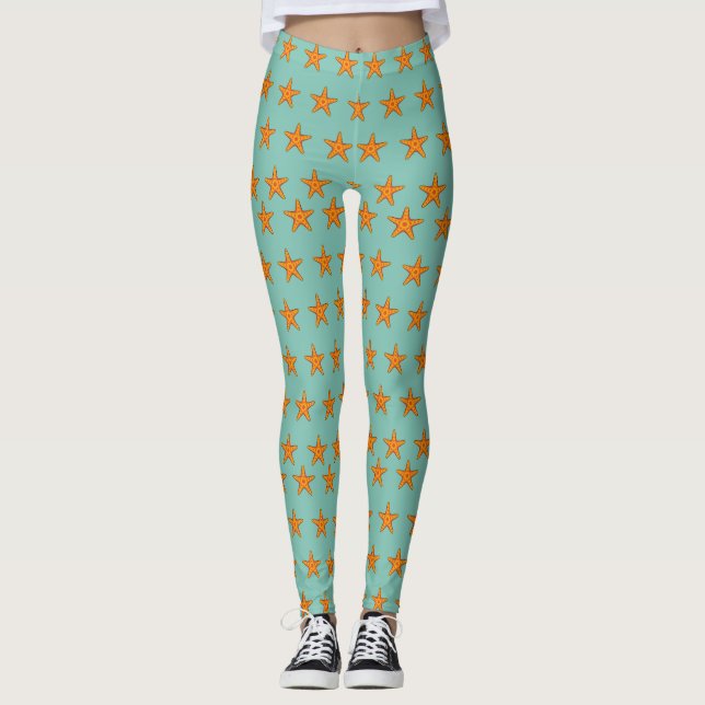 Leggings Carton d'Épis orange mignon (Devant)
