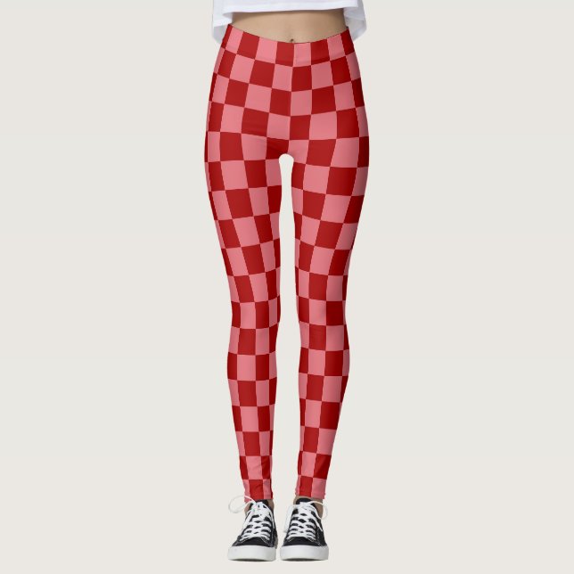 Leggings Carton rouge et rose bonbon (Devant)