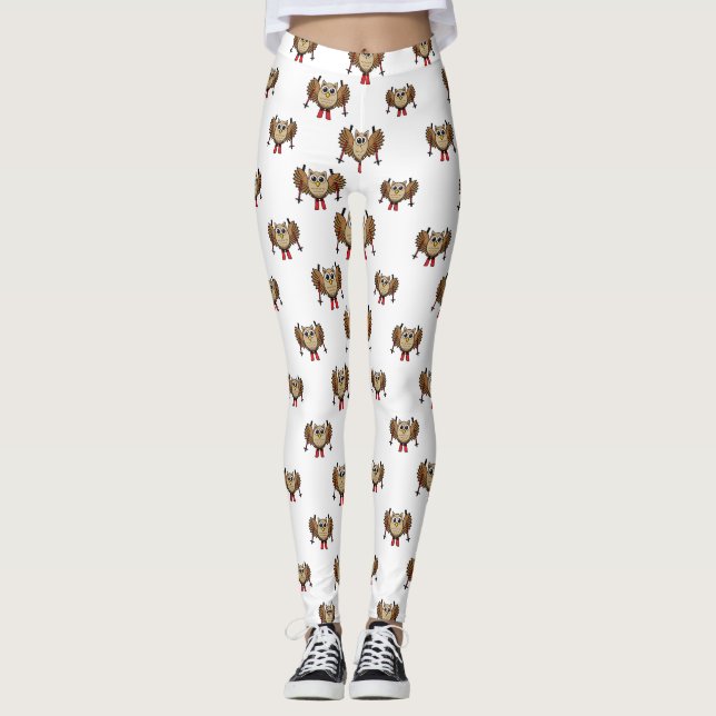 Leggings Cartoon de ski de Chouette (Devant)