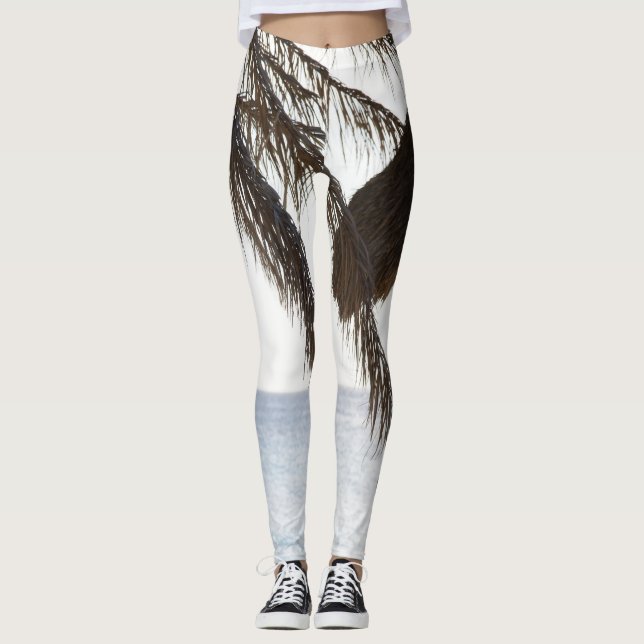Leggings Cas Abao - Échappement à la plage tropicale #2 #oc (Devant)