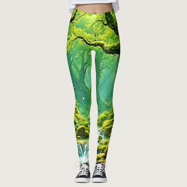Leggings Cascade de la jungle luxuriante Bliss (Devant)