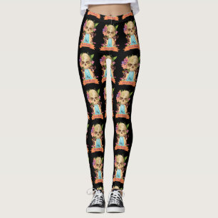 Leggings Cascade et mariachi de Dia de Muertos Skull