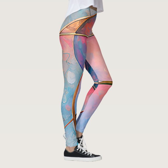 Leggings "Cascade kaléidoscopique" Art Abstrait coloré (Droite)