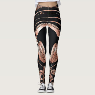 Leggings Casques de jambe noir design Shine AI art