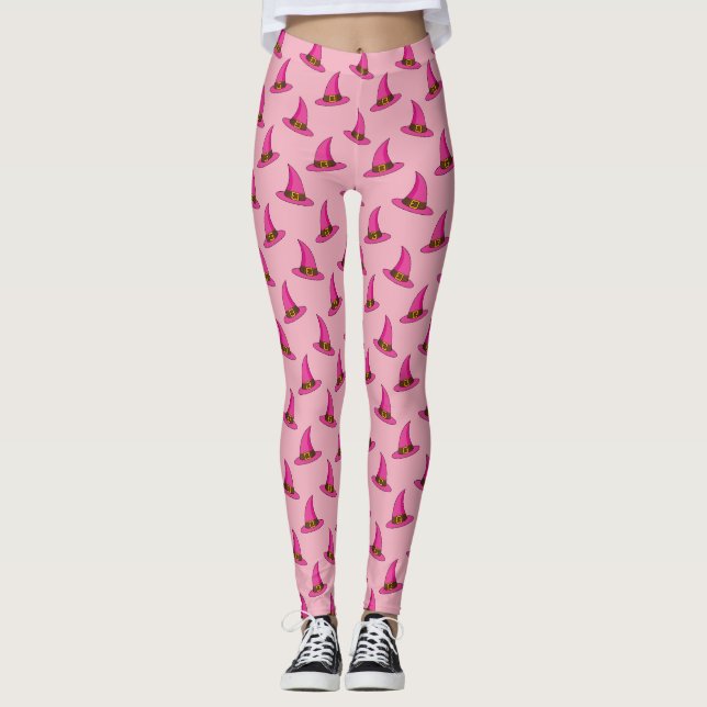 Leggings Casquette de sorcière rose (Devant)