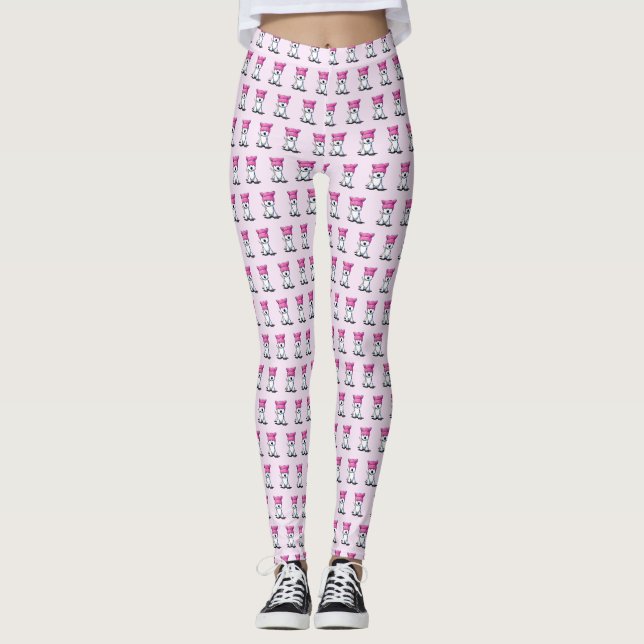 Leggings Casquette rose KiniArt Westie Terrier (Devant)