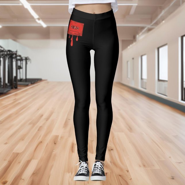 Leggings Cassette cœur rouge (Créateur téléchargé)