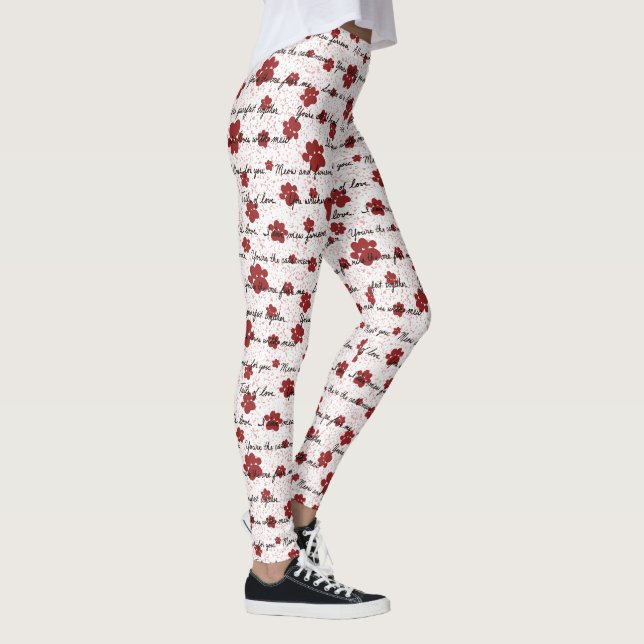 Leggings Cat Tails of Love Lettres sur blanc (Droite)