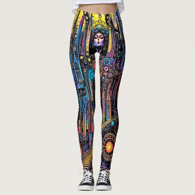Leggings Cathédrale mystique de Steampunk (Devant)
