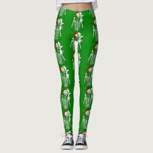 Leggings cauchemar squelette de noël boire du crâne de café