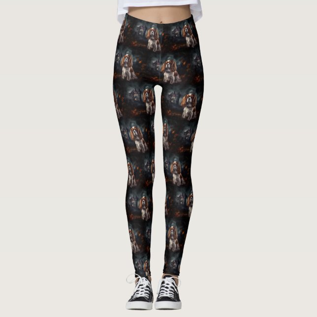 Leggings Cavalier King Charles Spaniel Halloween Épouvantab (Devant)