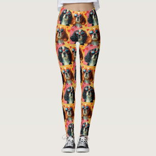 Leggings Cavalier King Charles Spaniel Saint-Valentin