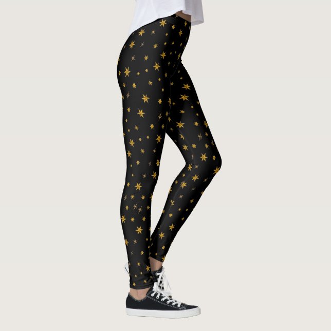 Leggings Célèbre Noël Gold Holiday Nouvel An (Droite)