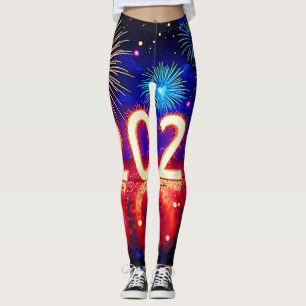 Leggings Célébrez 2026 : Conception d'étincelle d'avenir br