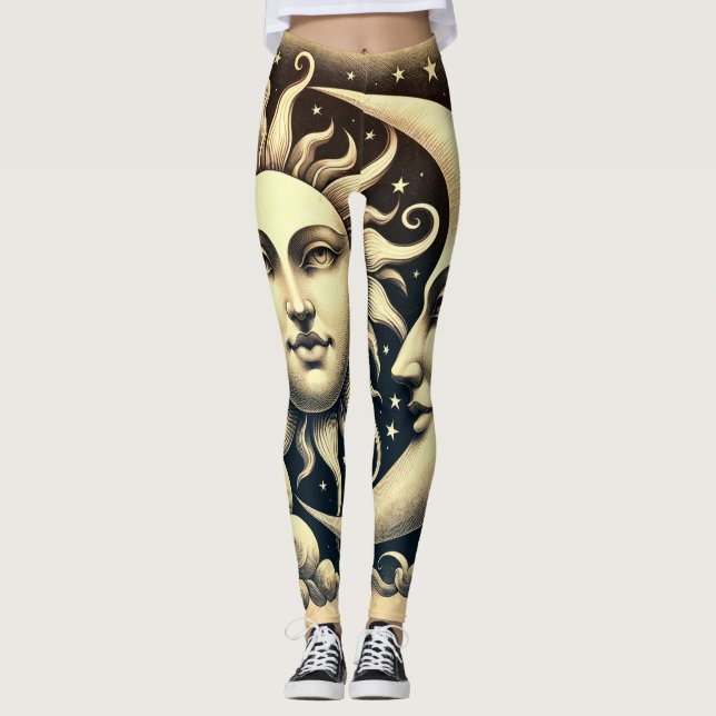 Leggings Céleste Vintage Soleil & Lune (Devant)