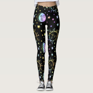 Leggings célestes du soleil et de la lune