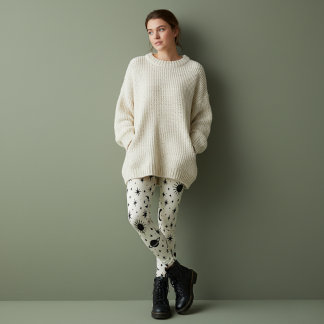 Leggings Celestial Sun Moon Stars Cream