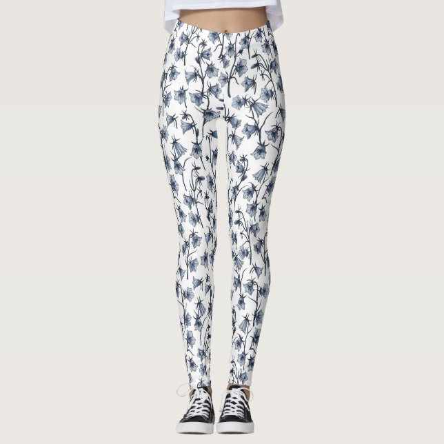 Leggings Cellules bleues, Cloches, Bellflowers (Devant)