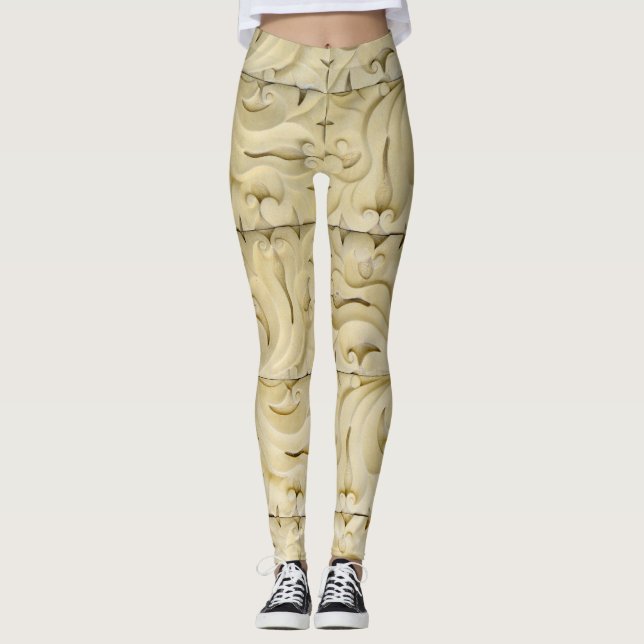 Leggings céramique carreaux motif texture architecture stuc (Devant)