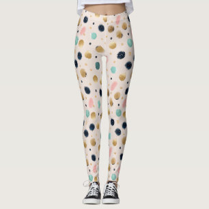 Leggings Cercle Abstrait Gold & Colorful Brushstroke