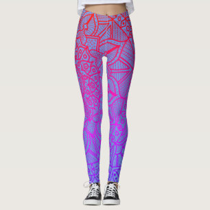 Leggings Cercle de néon Boho de mandala de la vie