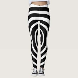 Leggings Cercle d'illusion optique sur le rouge blanc de