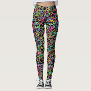 Leggings cercles 3D sur les guêtres noires d'arrière - pl