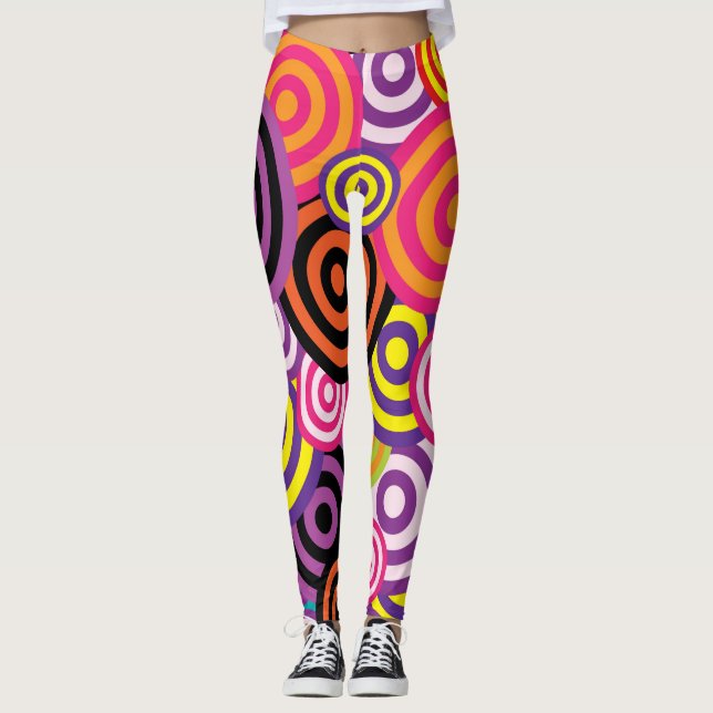 Leggings Cercles Arrière - plan Abstrait (Devant)