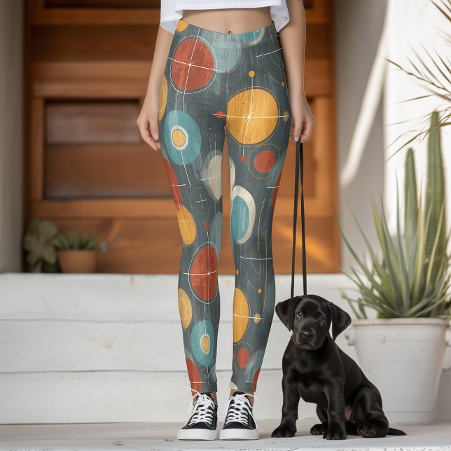 Leggings Cercles Atomiques Moderne Milieu de Siècle (Créateur téléchargé)