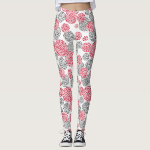 Leggings Cercles avec imprimé léopard gris et rouge