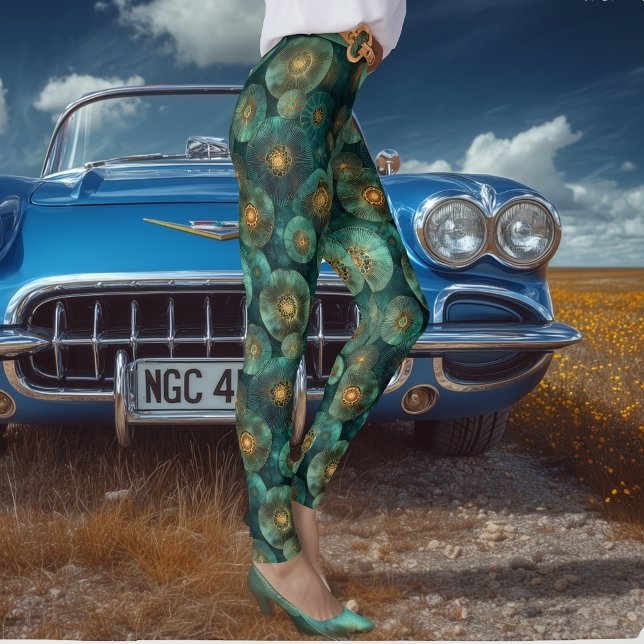 Leggings Cercles Bio Vert Jade Et Or (Créateur téléchargé)