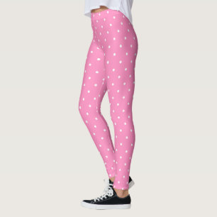 Leggings Cercles blancs chauds et roses modernes Points élé