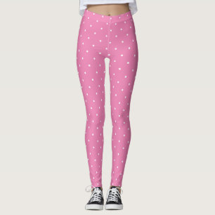 Leggings Cercles blancs chauds et roses modernes Points élé