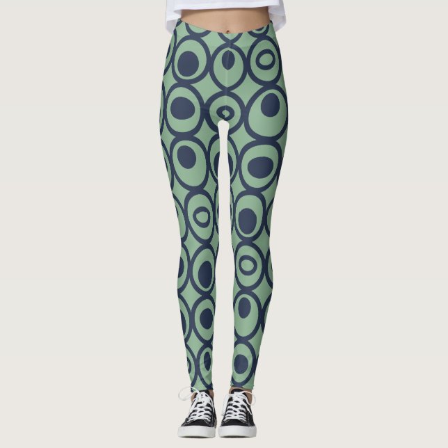 Leggings Cercles bleus en cercles (Devant)