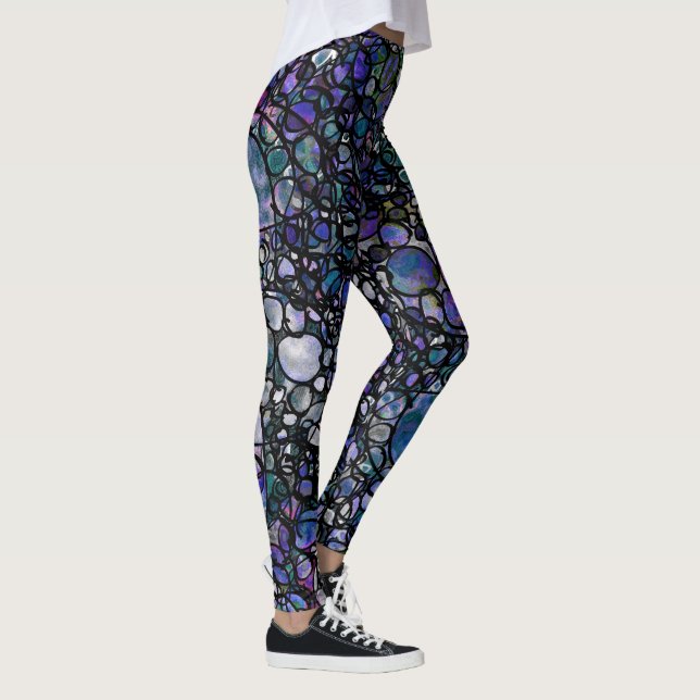 Leggings Cercles bleus, pourpres et noirs tirés par la (Droite)
