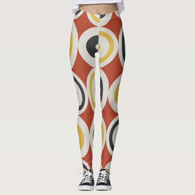 Leggings Cercles colorés géométriques sans couture Motif (Devant)