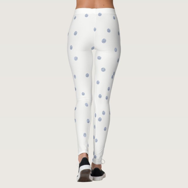 Leggings Cercles de points gris Jambes blanches (Dos)
