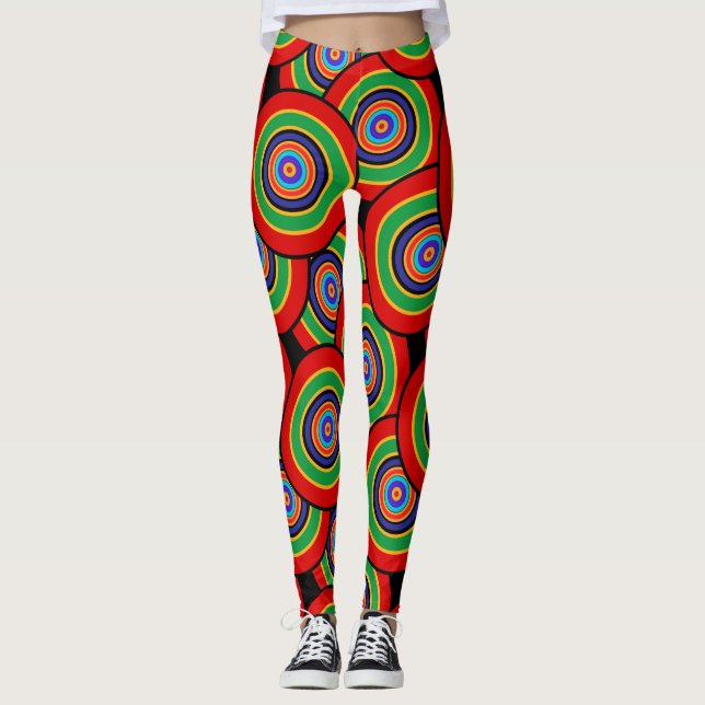 Leggings Cercles et anneaux rétro (Devant)