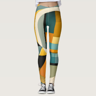 Leggings Cercles et rectangles d'abstraction géométriques r