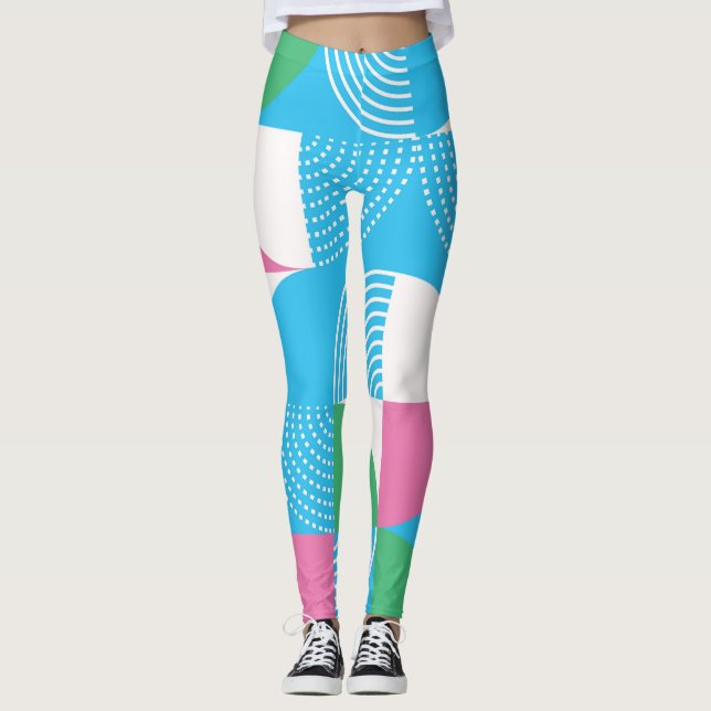 Leggings Cercles graphiques : motif vintage sans soudure. (Devant)