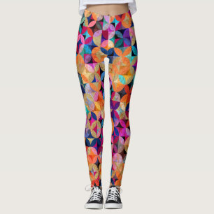 Leggings Cercles lumineux Arrière - plan Vintage Abstrait