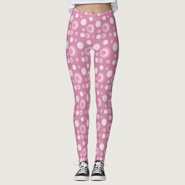 Leggings Cercles Pointillés en rose (Devant)